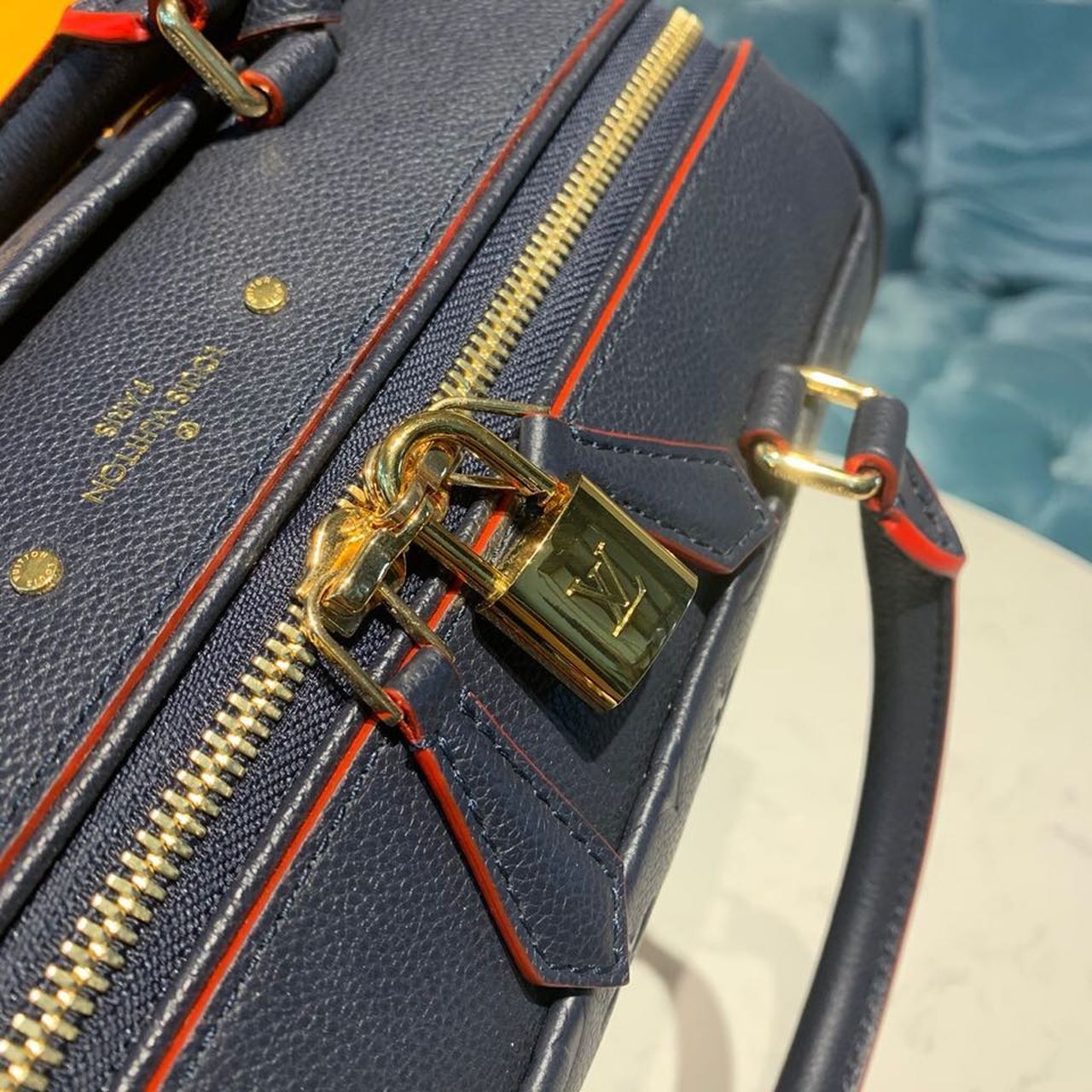 L0vis Vvtt0n Speedy Bandouliere 25 Monogram Empreinte Navy Blue For Women, Women’s Handbags, Shoulder And Crossbody Bags 9.8in/25cm LV