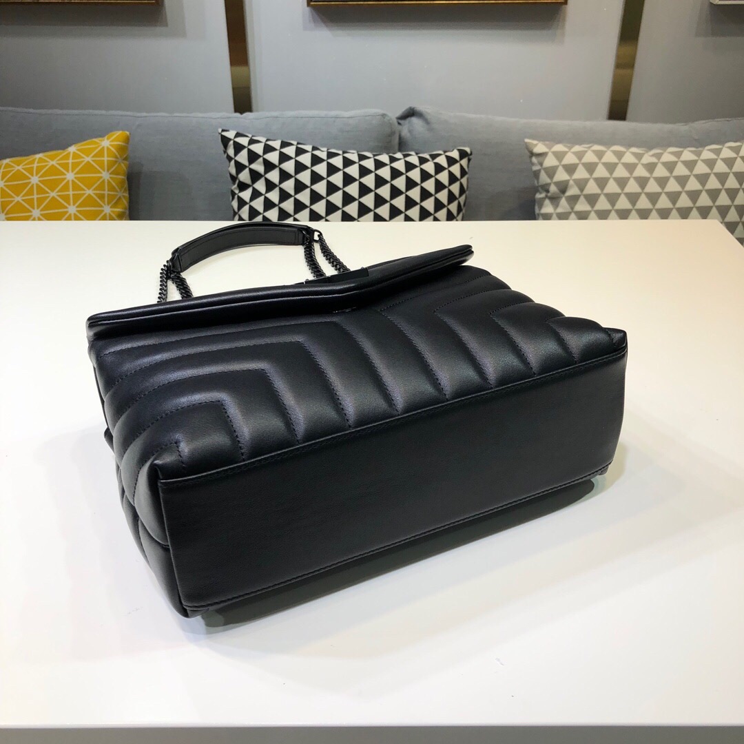 Sa1nt Lau*nt Loulou Small Chain Bag In Matelassé “Y” Black For Women 9.8in/23cm Y51 494699DV7281000