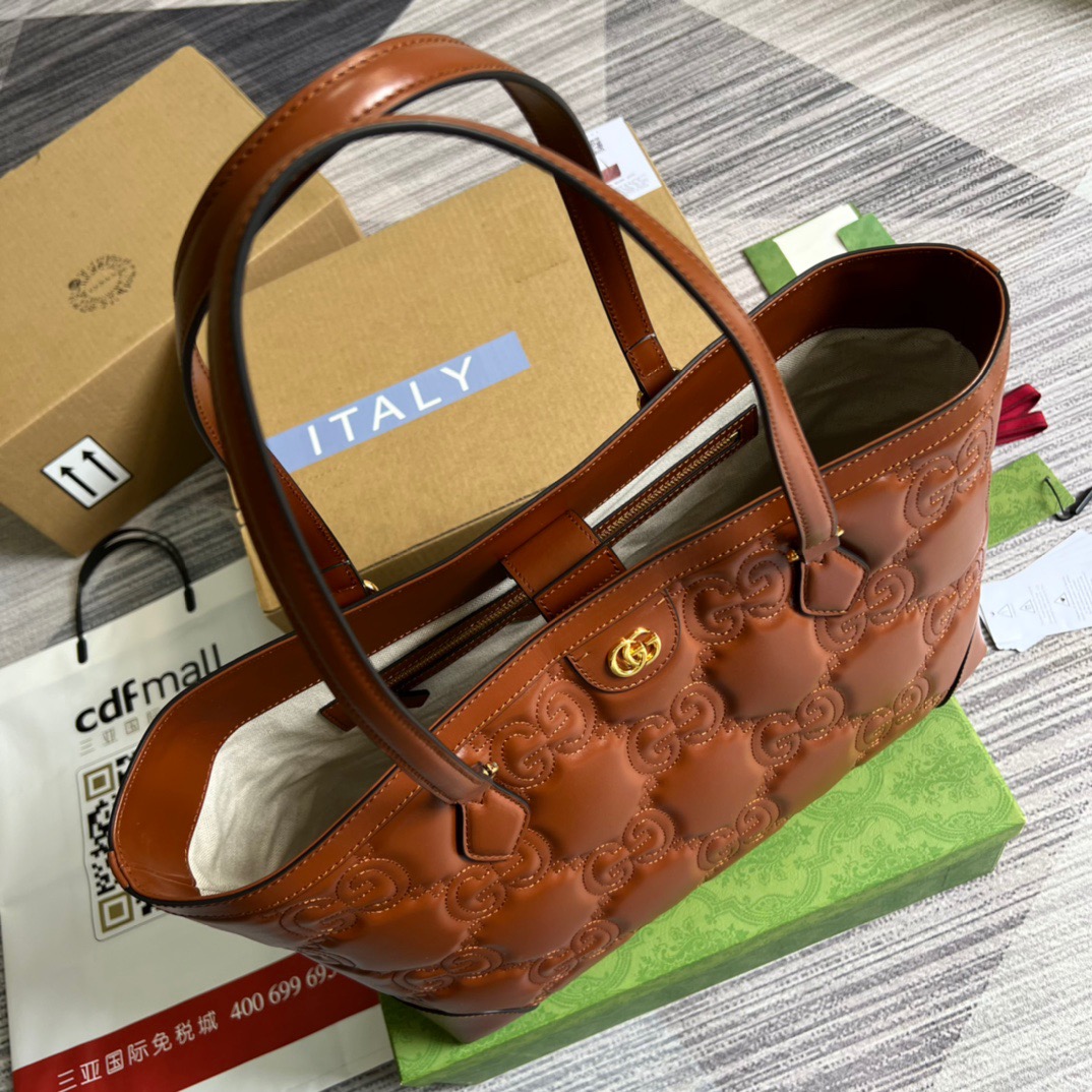 Gvc*1 GG Medium Tote Brown For Women, Women’s Bags 15in/38cm GG ‎‎631685 UM8IG 2546