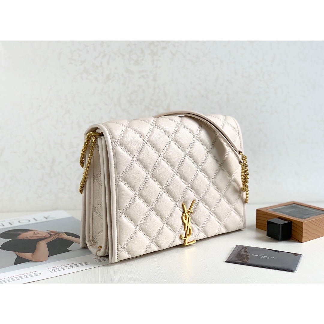 Sa1nt Lau*nt Becky Small Shoulder Bag White For Women 10.5in/27cm Y51
