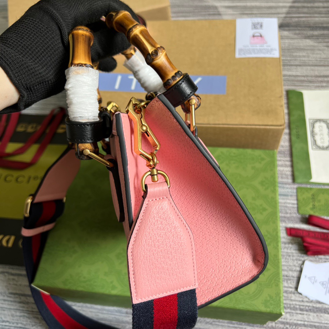 [True-to-ORIGINAL] Gvc*1 Diana Mini Tote Bag Pink For Women, Women’s Bags 7.9in/20cm GG ‎702732 U3ZDT 5479