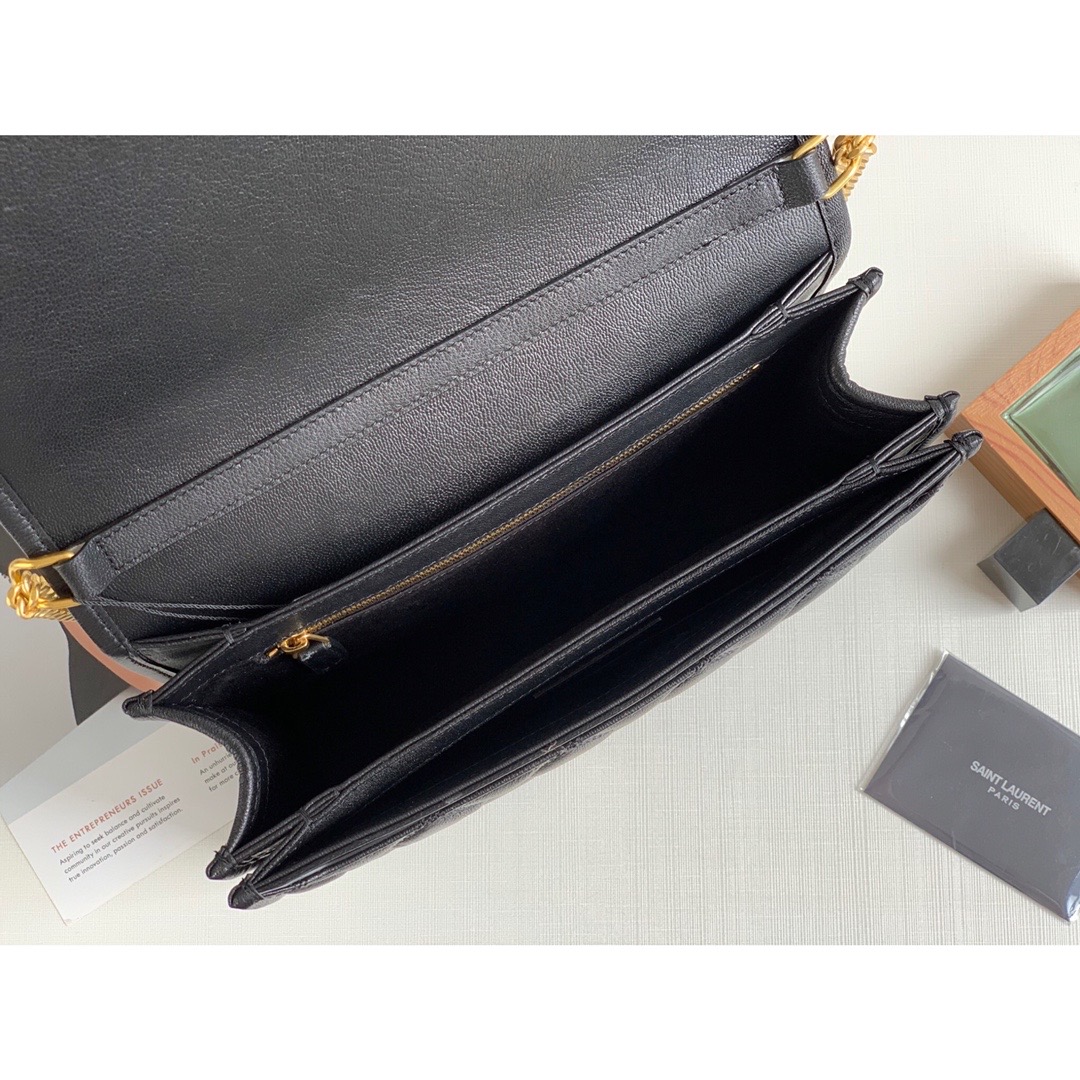 Sa1nt Lau*nt Becky Small Shoulder Bag Black For Women 10.5in/27cm Y51 P00420101