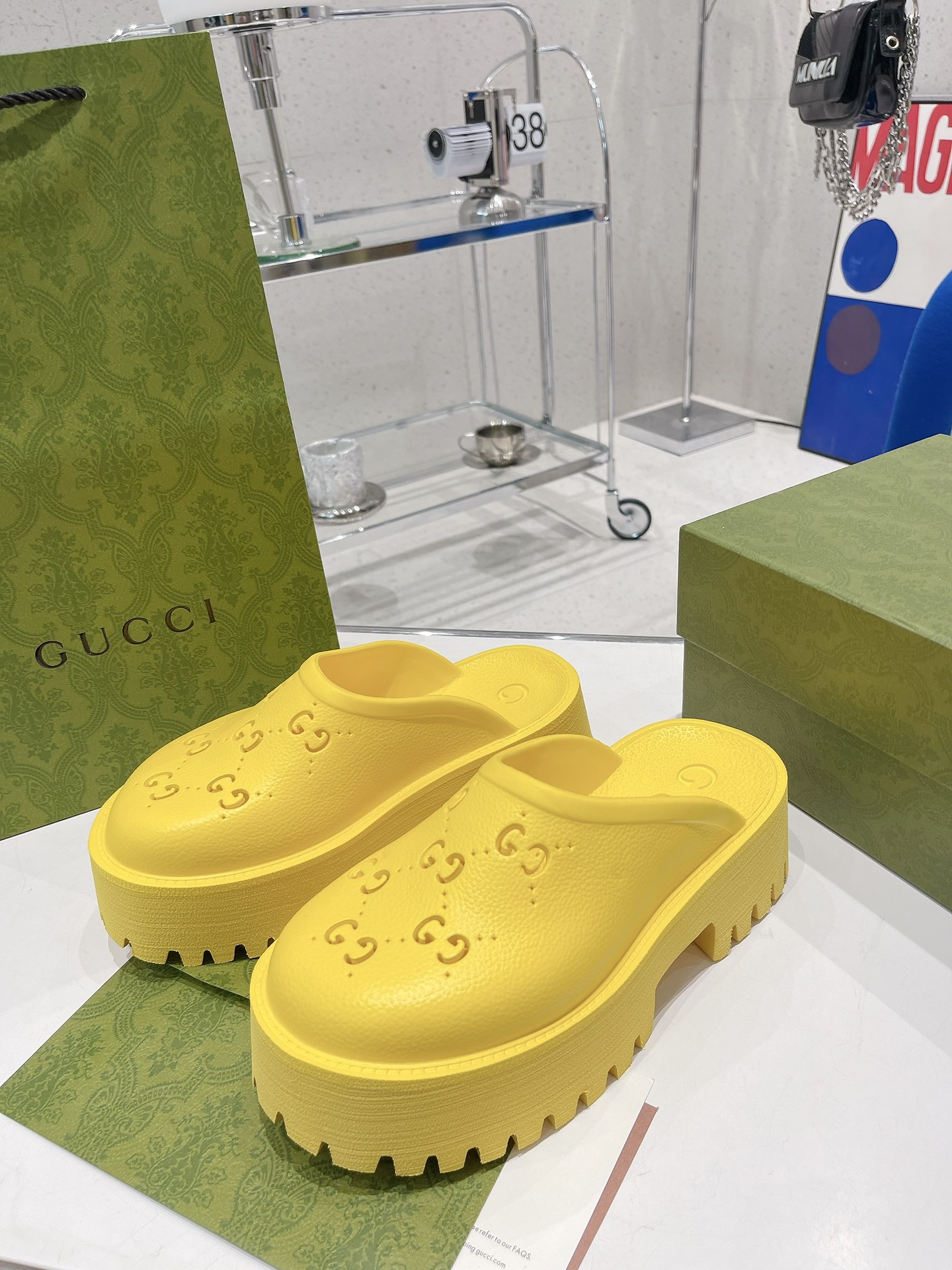 Gvc*1 Women’s Platform Perforated G Sandal Yellow For Women GG