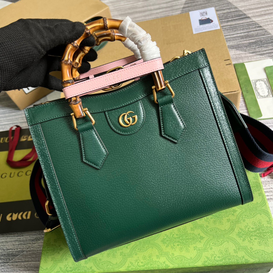 Gvc*1 Diana Medium Tote Bag Green For Women, Women’s Bags 11in/27cm GG ‎