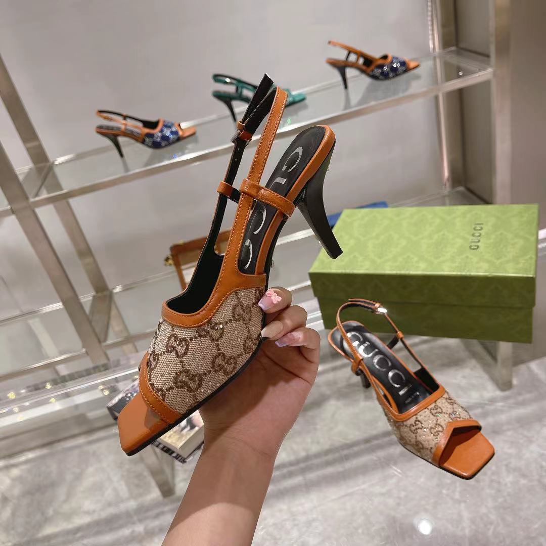 Gvc*1 Women’s GG Slingback Mid-Heel Pump Orange For Women GG