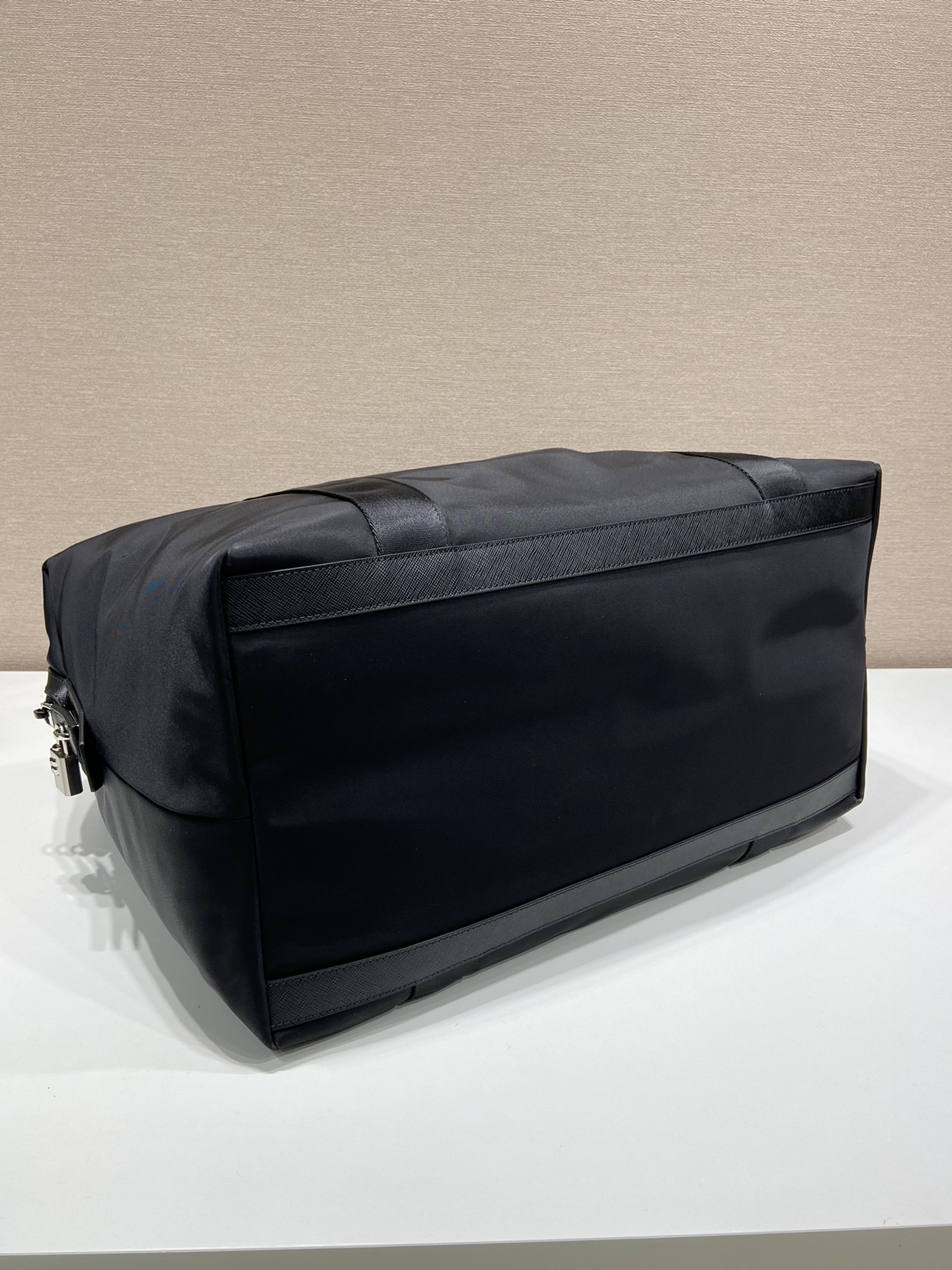 Pra*a Re-Nylon And Saffiano Duffle Bag Black 17.5in/45cm 2VC796_2DMH_F0002_V_OOO