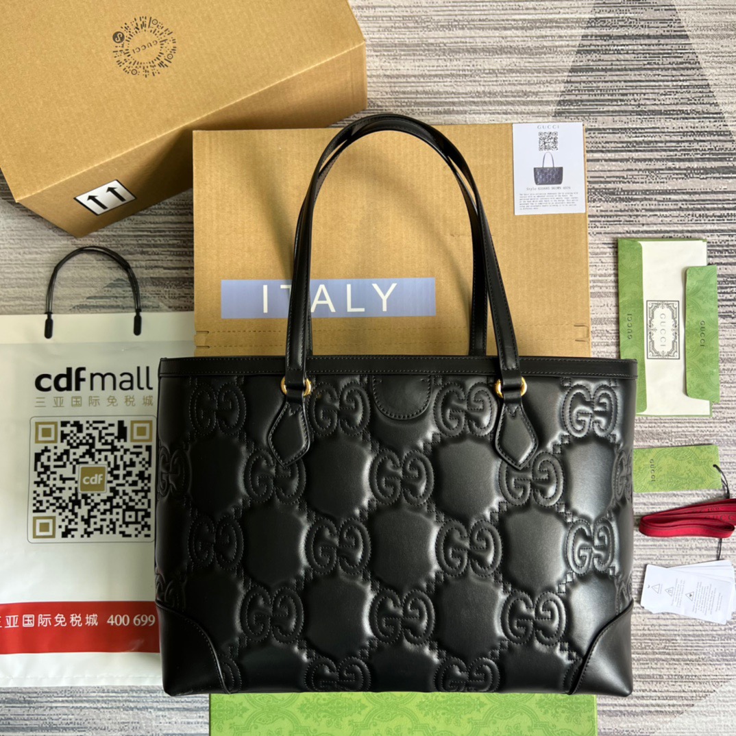 Gvc*1 GG Medium Tote Black For Women, Women’s Bags 15in/38cm GG ‎631685 UM8IG 1000