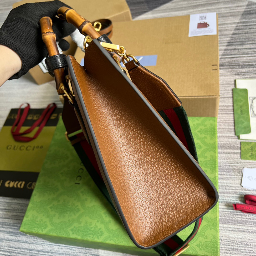 Gvc*1 Diana Medium Tote Bag Brown For Women, Women’s Bags 11in/27cm GG