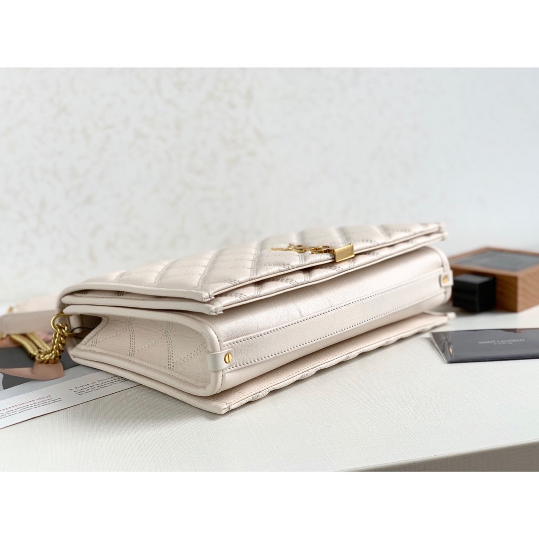 Sa1nt Lau*nt Becky Small Shoulder Bag White For Women 10.5in/27cm Y51