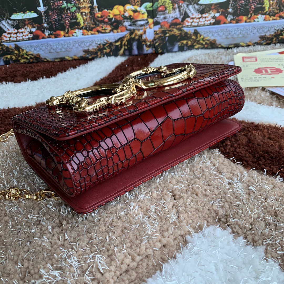 Dolce & Gabbana DG Girls CrossBody Bag Burgundy For Women 8.3in/21cm DG