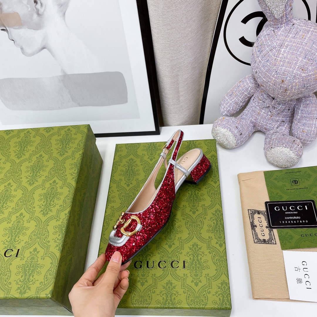 Gvc*1 Lovelight Slingback With Horsebit Red For Women GG