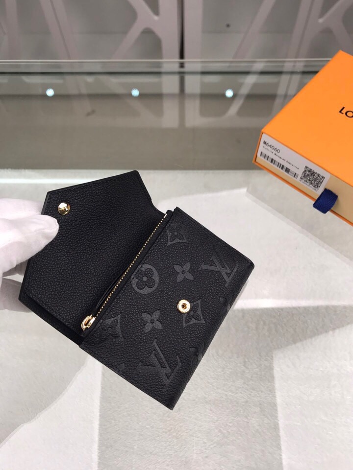 L0vis Vvtt0n Victorine Wallet Monogram Empreinte Black For Women, Women’s Wallets 4.7in/12cm LV M64060