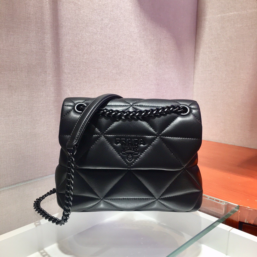 Pra*a Small Nappa Spectrum Bag Black For Women, Women’s Bags 8.6in/22cm 1BD233_WDF0_F0ES9_V_OOO