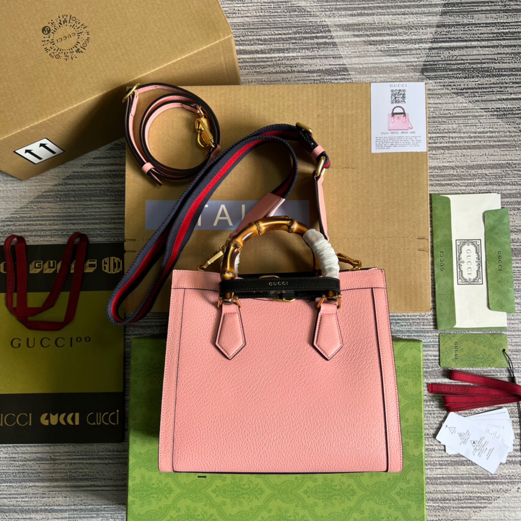 Gvc*1 Diana Medium Tote Bag Pink For Women, Women’s Bags 11in/27cm GG