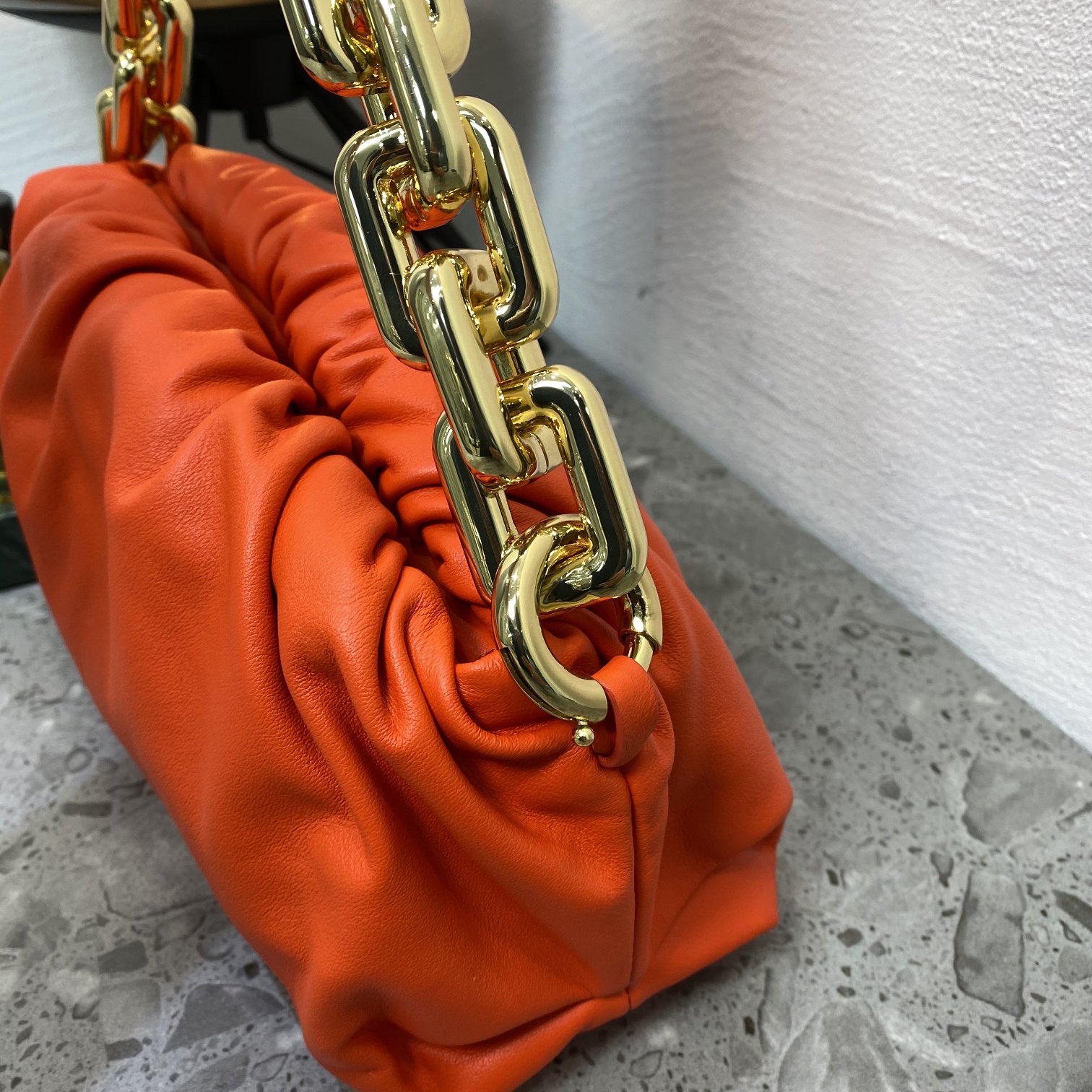 B0tt*ga Ven*ta Chain Pouch Orange, For Women, Women’s Bags 12.2in/31cm