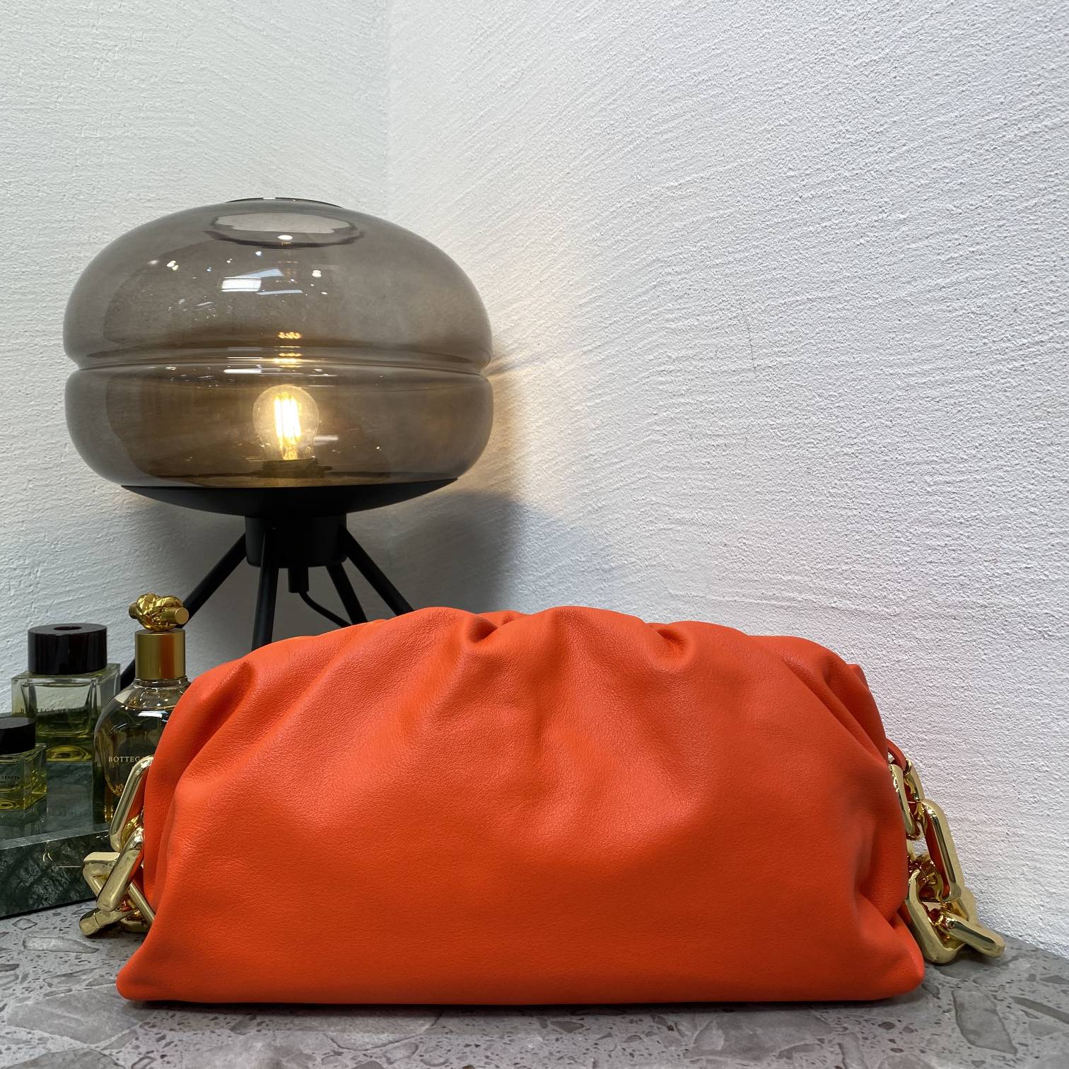 B0tt*ga Ven*ta Chain Pouch Orange, For Women, Women’s Bags 12.2in/31cm
