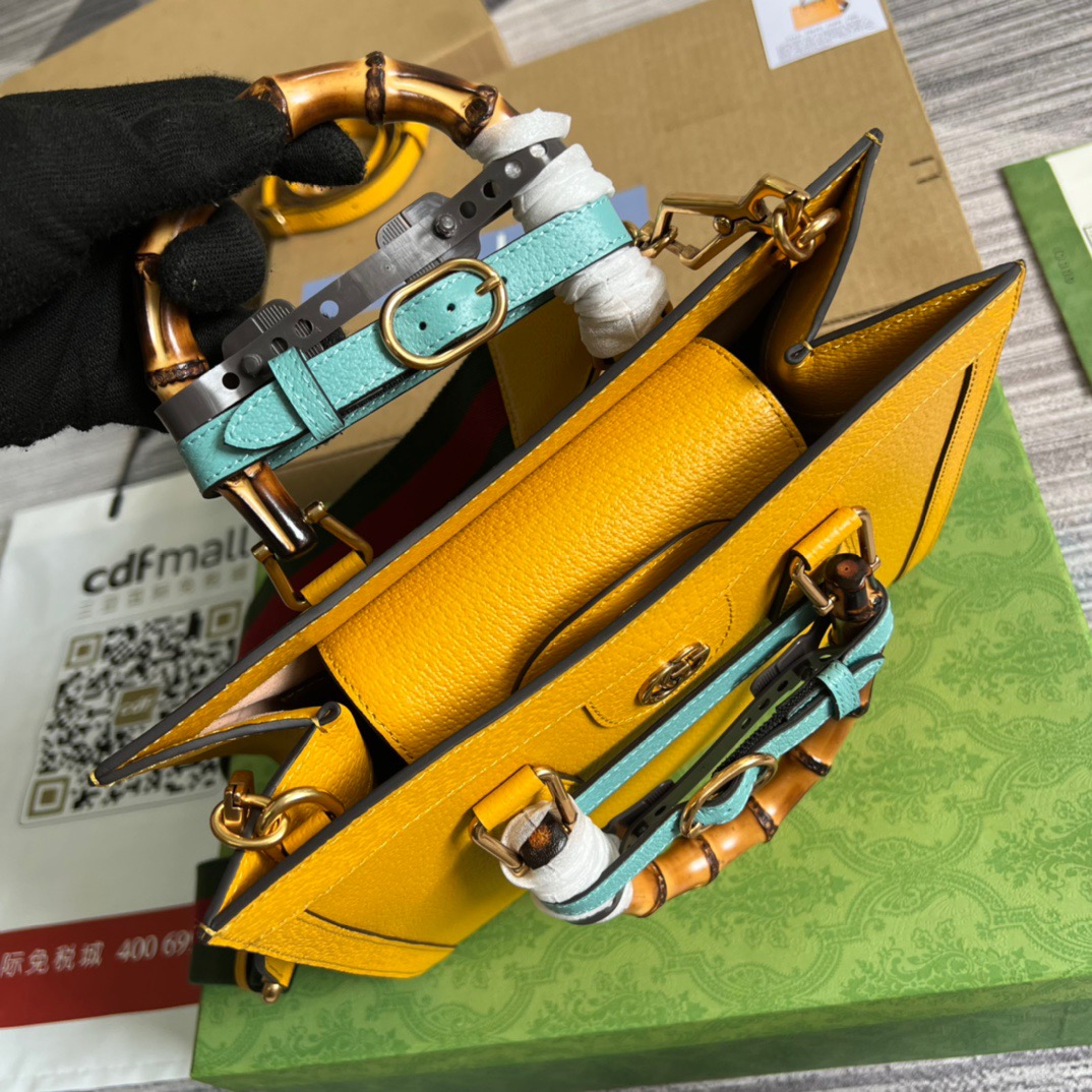 Gvc*1 Diana Medium Tote Bag Yellow For Women, Women’s Bags 11in/27cm GG ‎