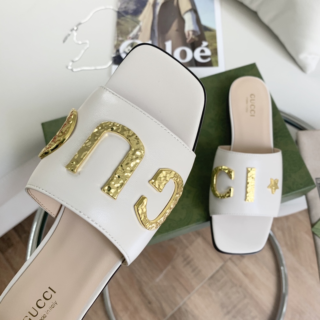 Gvc*1 Women’s ‘Gvc*1’ Slide White For Women GG ‎694858 C9D00 9022