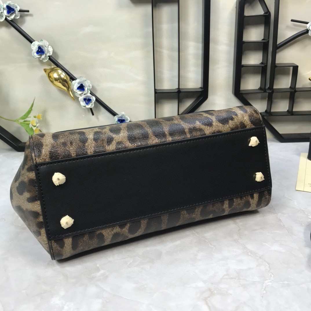 Dolce & Gabbana Leopard Print Medium Sicily Top Handle Bag Muticolour For Women 9.8in/25cm DG
