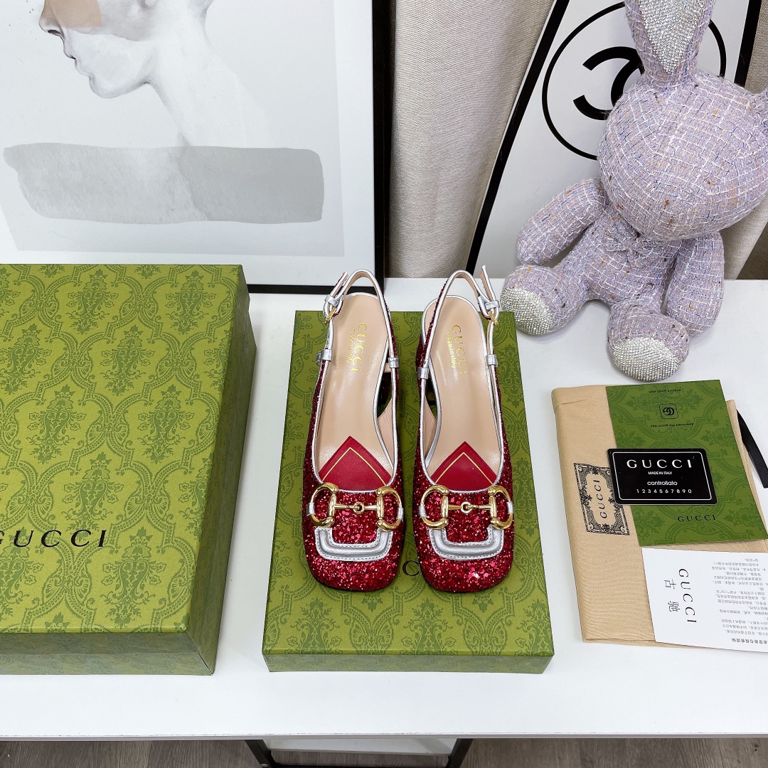 Gvc*1 Lovelight Slingback Mid-Heel With Horsebit Red For Women GG