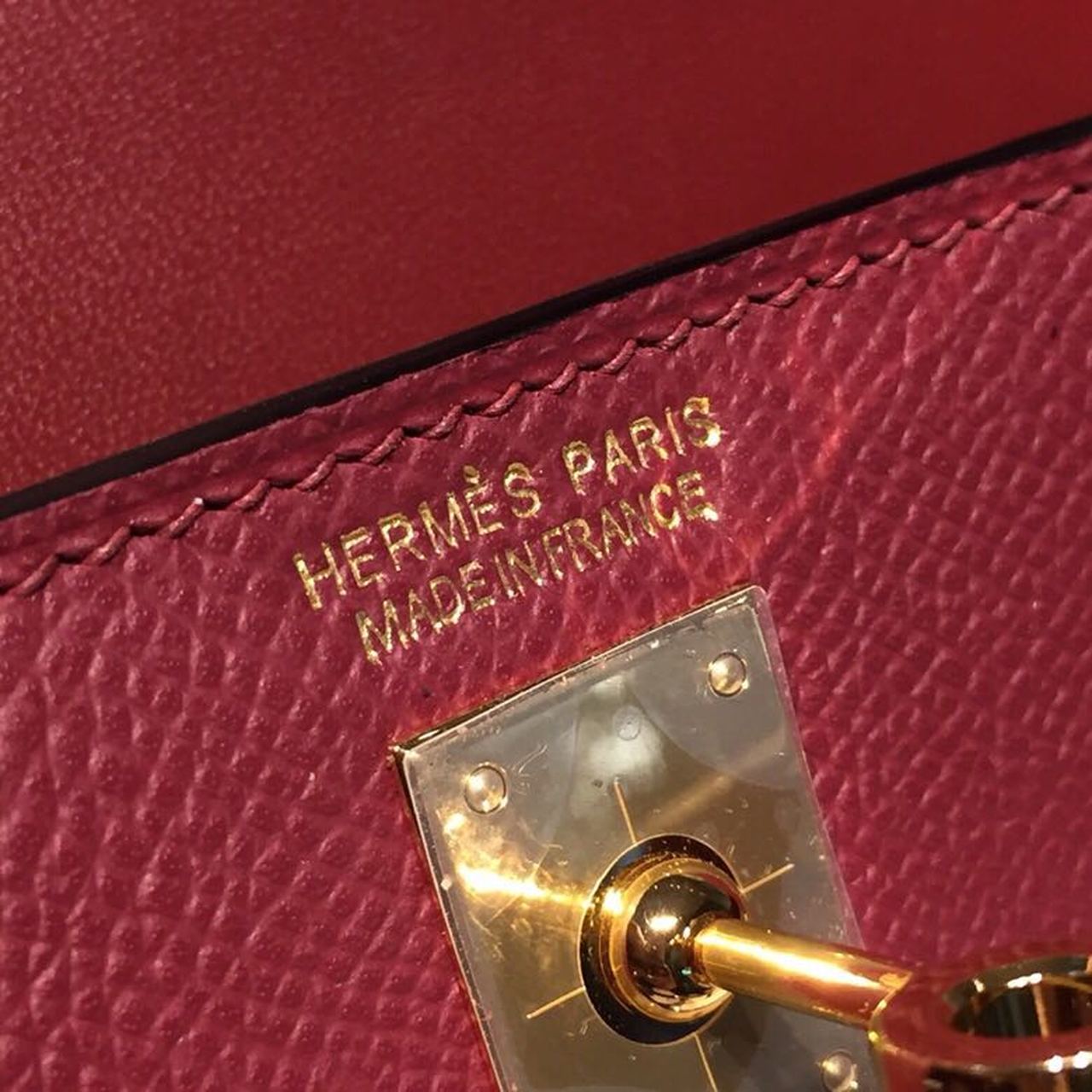 H**me5 Mini Kelly Burgundy For Women Gold Toned Hardware 7.5in/19cm