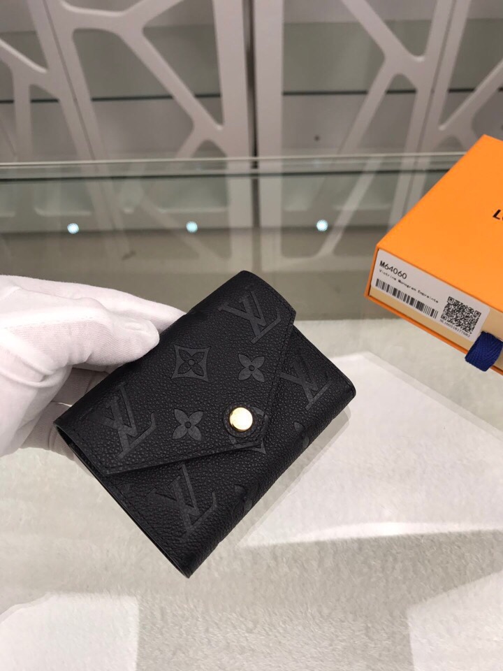 L0vis Vvtt0n Victorine Wallet Monogram Empreinte Black For Women, Women’s Wallets 4.7in/12cm LV M64060