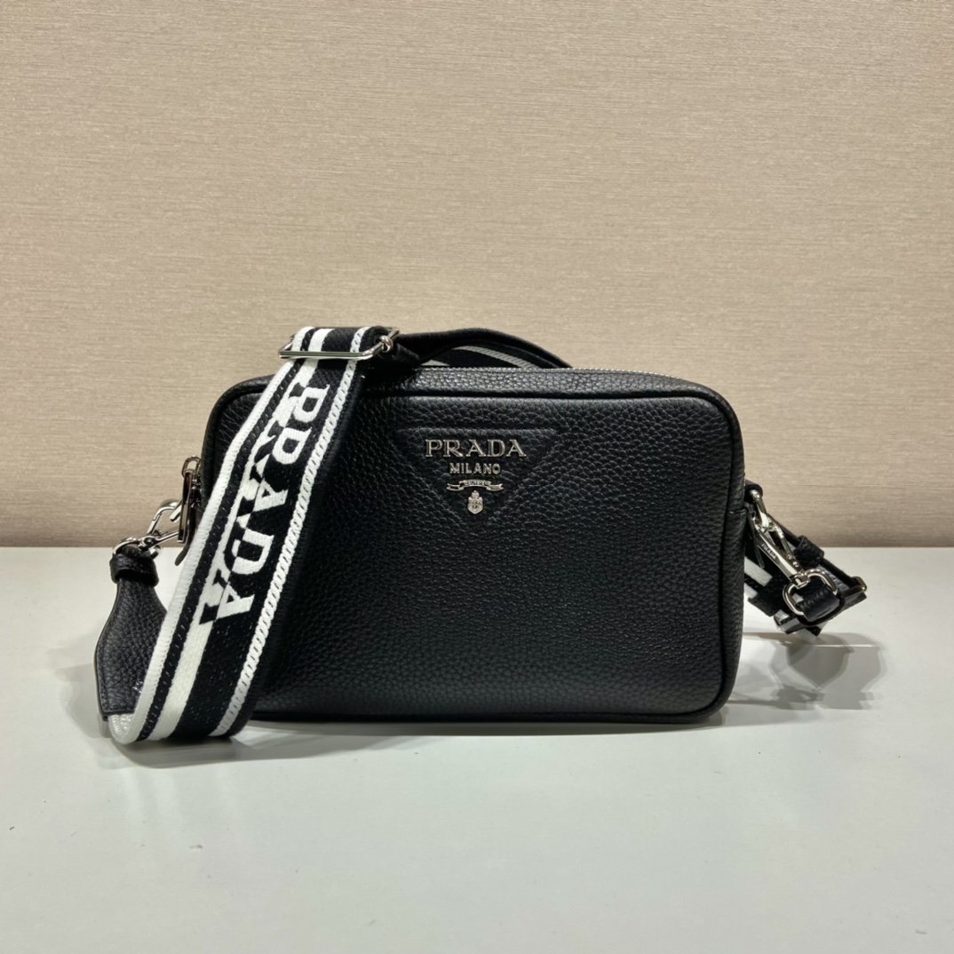 Pra*a Bag With Shoulder Strap Black For Women, Women’s Bags 8.6in/22cm 1BH082_2DKV_F0002_V_3OM