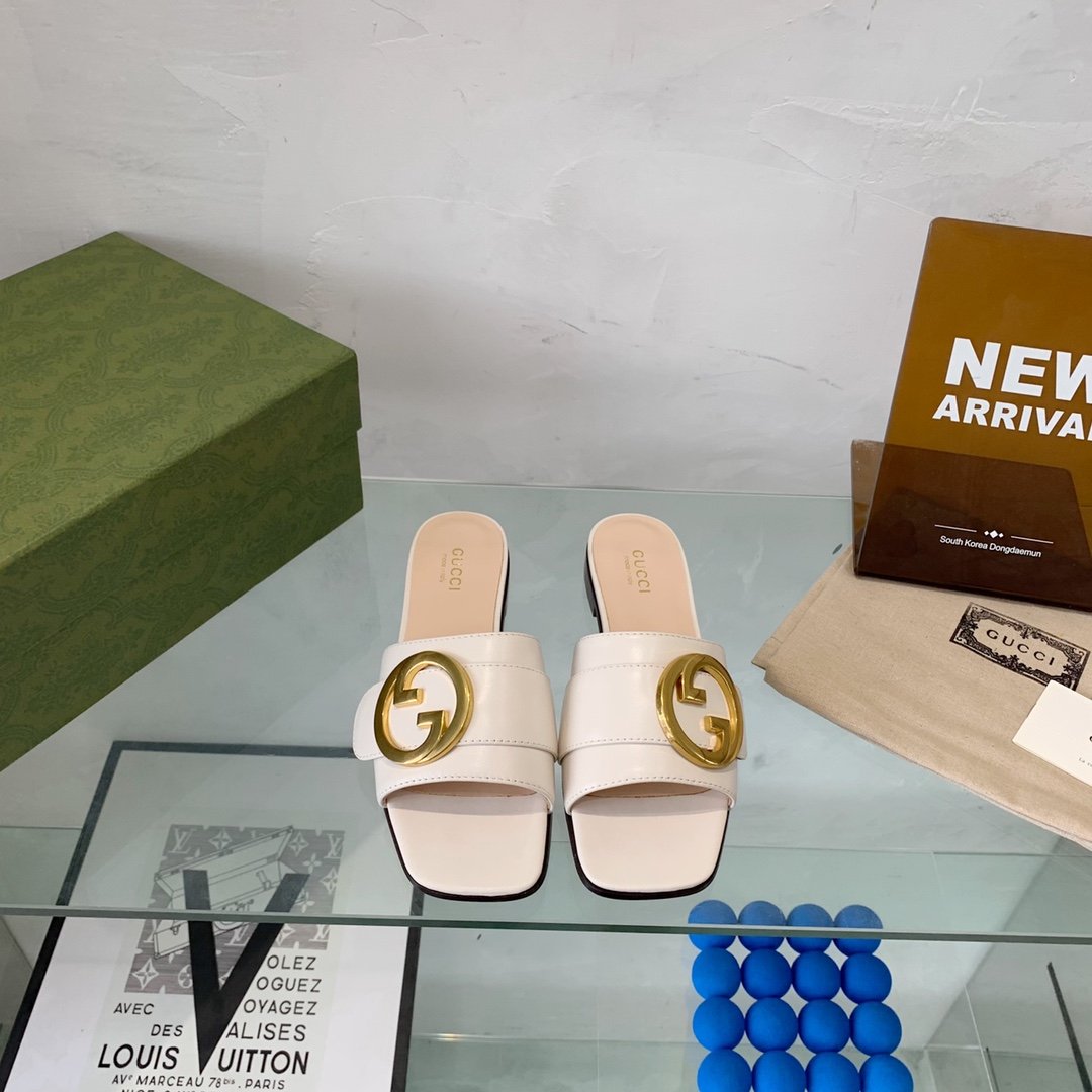 Gvc*1 Blondie Slide Sandal White For Women GG