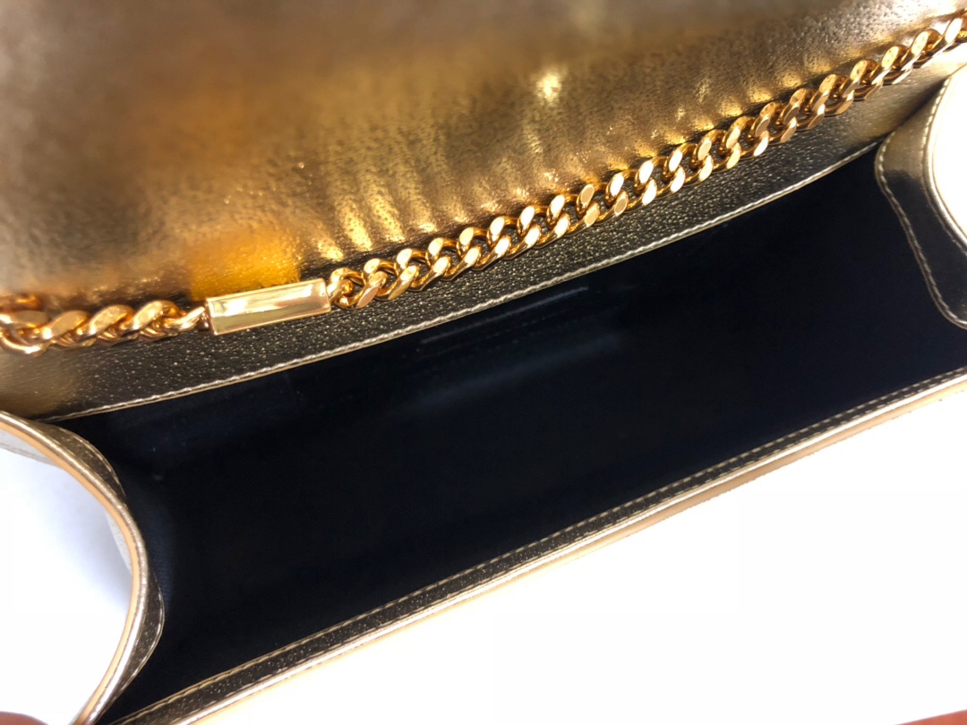Sa1nt Lau*nt Kate Chain Wallet With Tassel Yellow Copper For Women 10.2in/26cm Y51