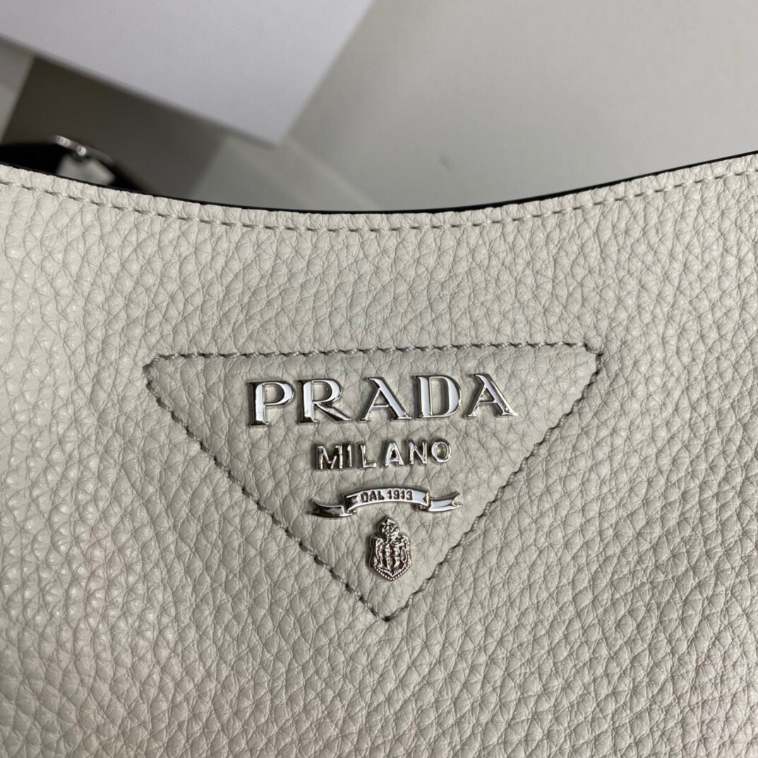 Pra*a Mini Shoulder Bag White For Women, Women’s Bags 7.9in/20cm
