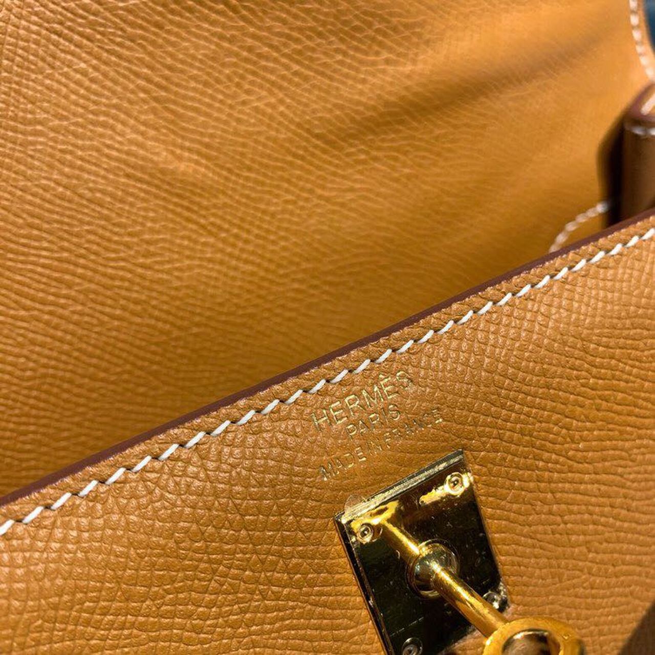 H**me5 Kelly Gold For Women Gold Toned Hardware 10in/25cm