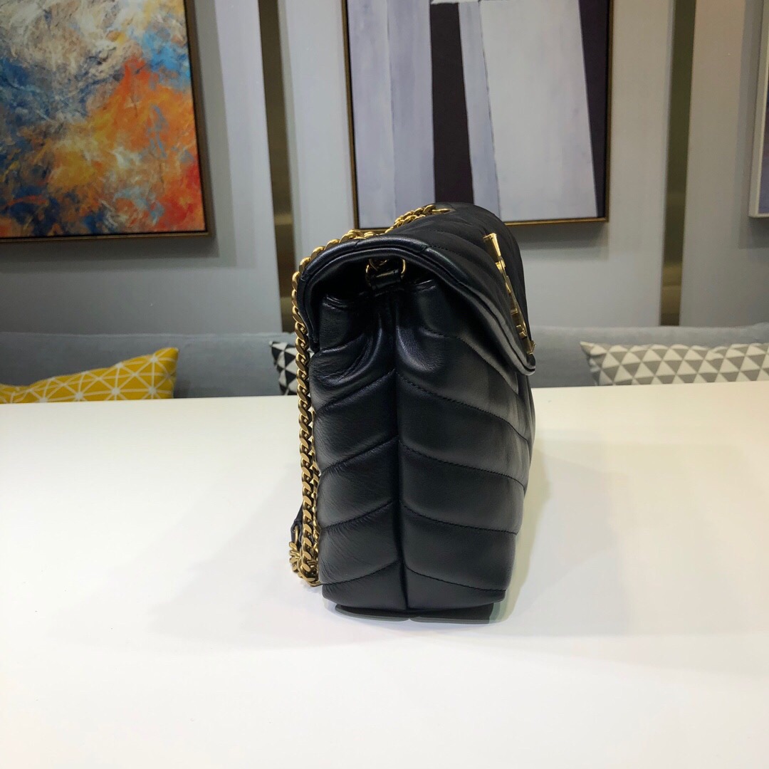 Sa1nt Lau*nt Loulou Small Chain Bag In Matelassé “Y” Black For Women 9.8in/23cm Y51 494699DV7271000