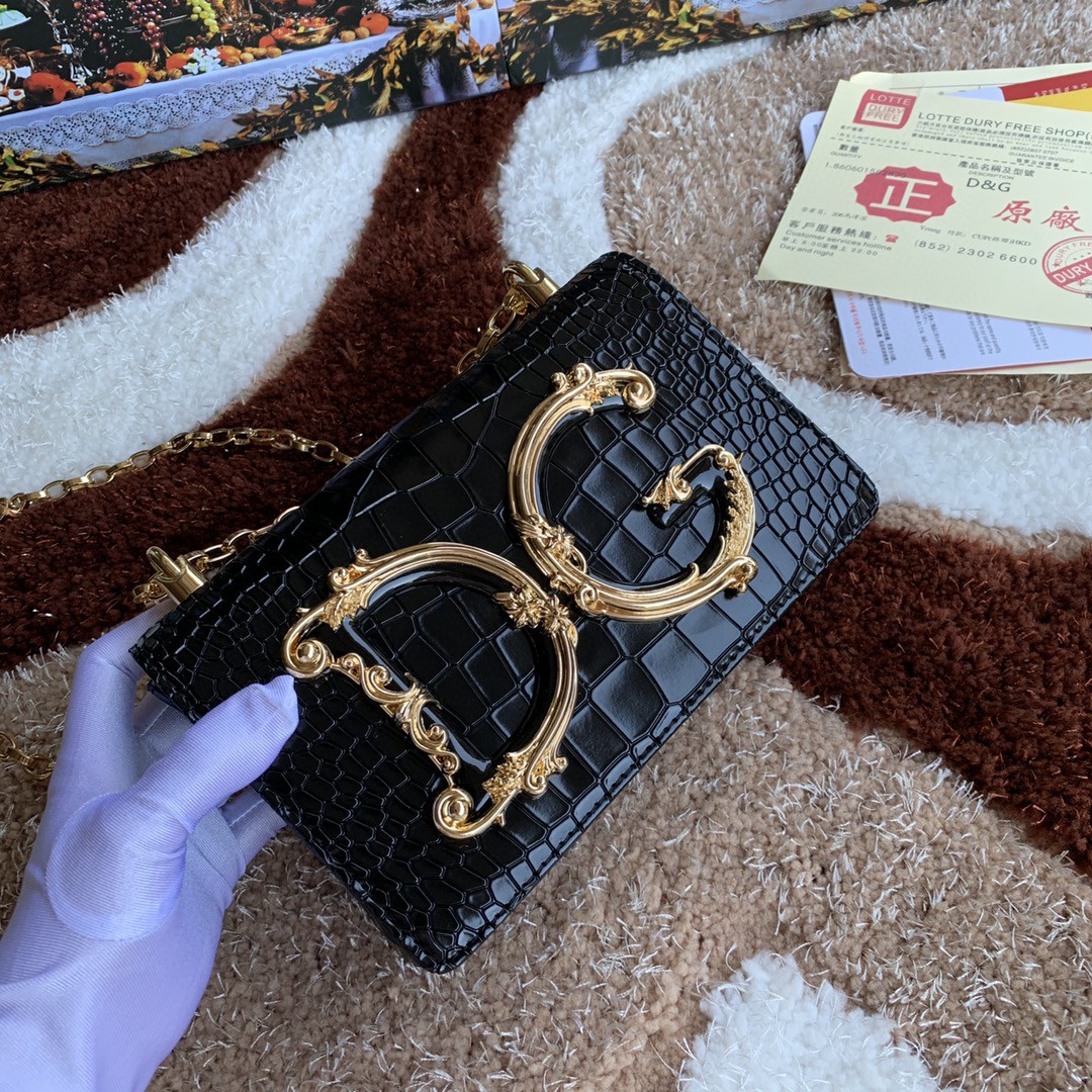 Dolce & Gabbana DG Girls Cross Body Bag Black For Women 8.3in/21cm DG