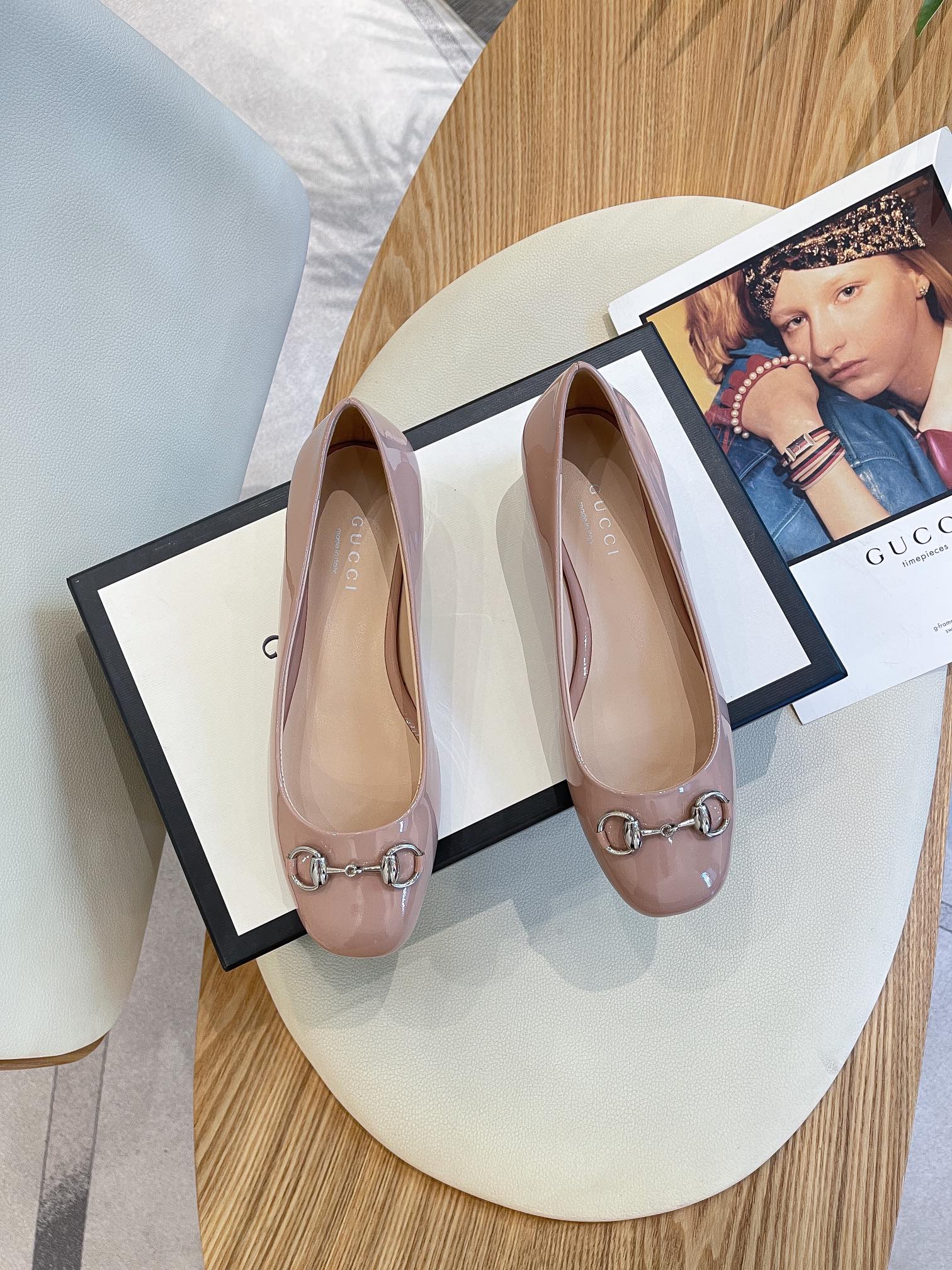 Gvc*1 Women’s Ballet Flat With Horsebit Pink For Women GG