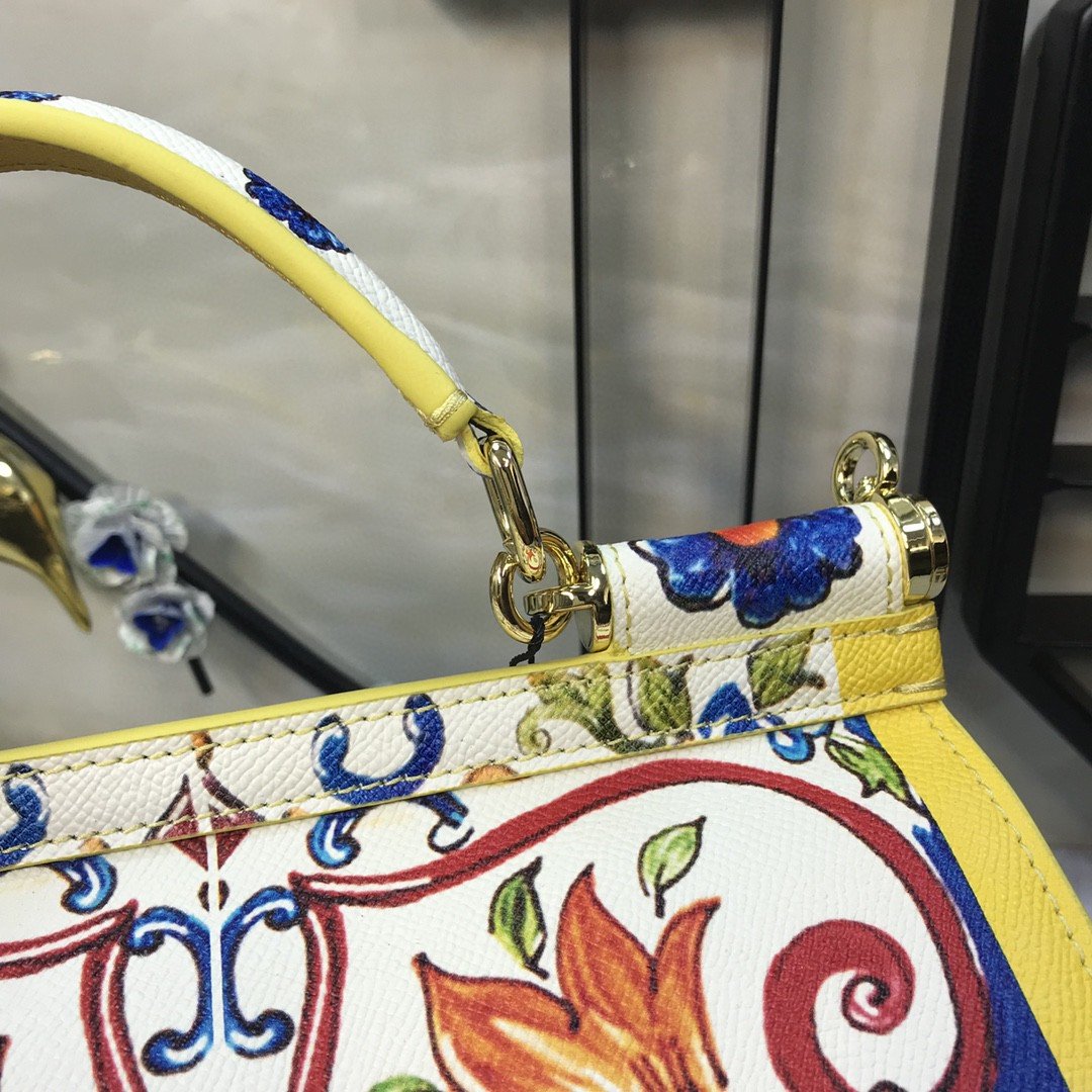 Dolce & Gabbana Medium Sicily Handbag Unique Print Motifs Muticolour For Women 10.2in/26cm DG
