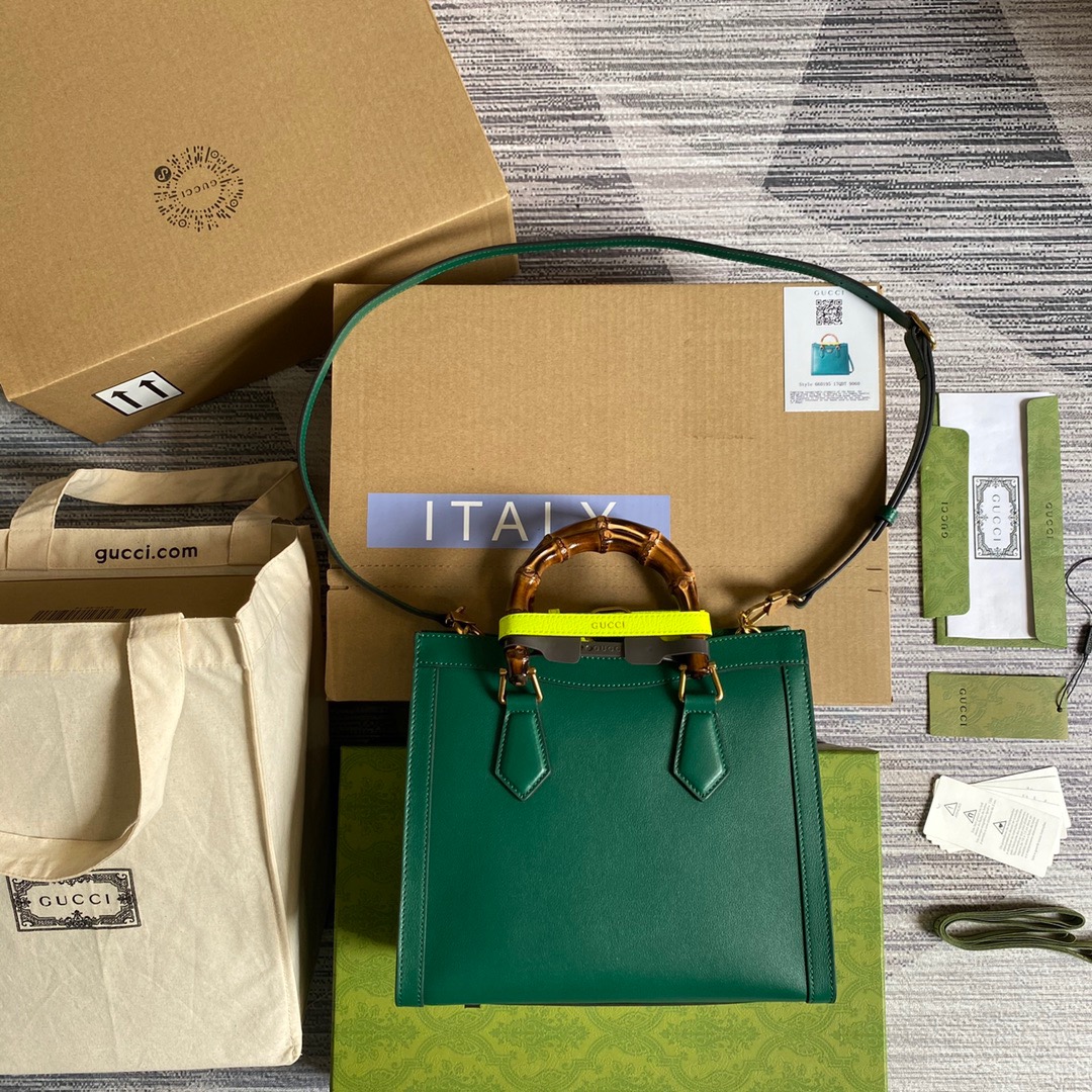 Gvc*1 Diana Medium Tote Bag Green For Women, Women’s Bags 11in/27cm GG ‎