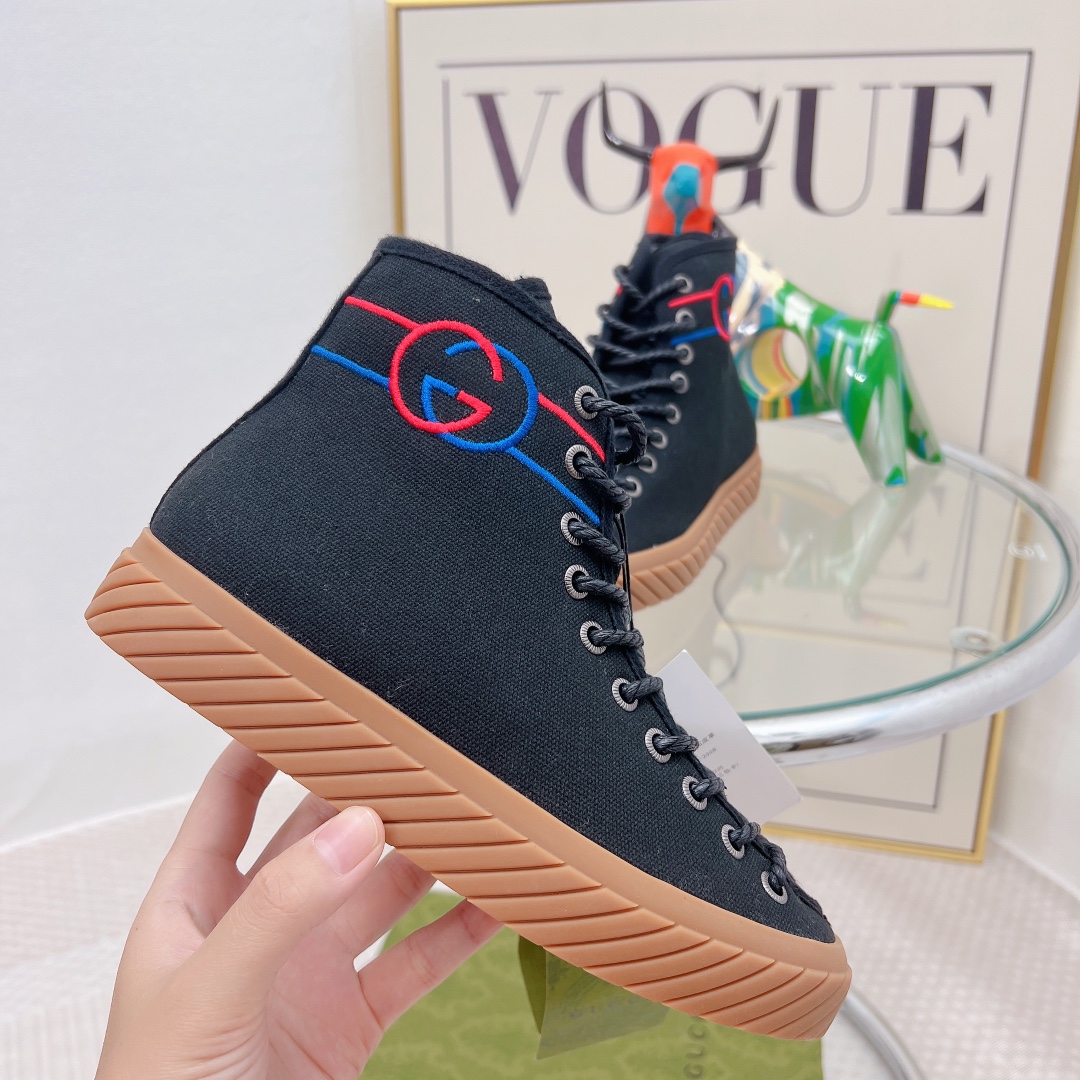 Gvc*1 Women’s Interlocking G High-Top Sneaker Black For Women GG
