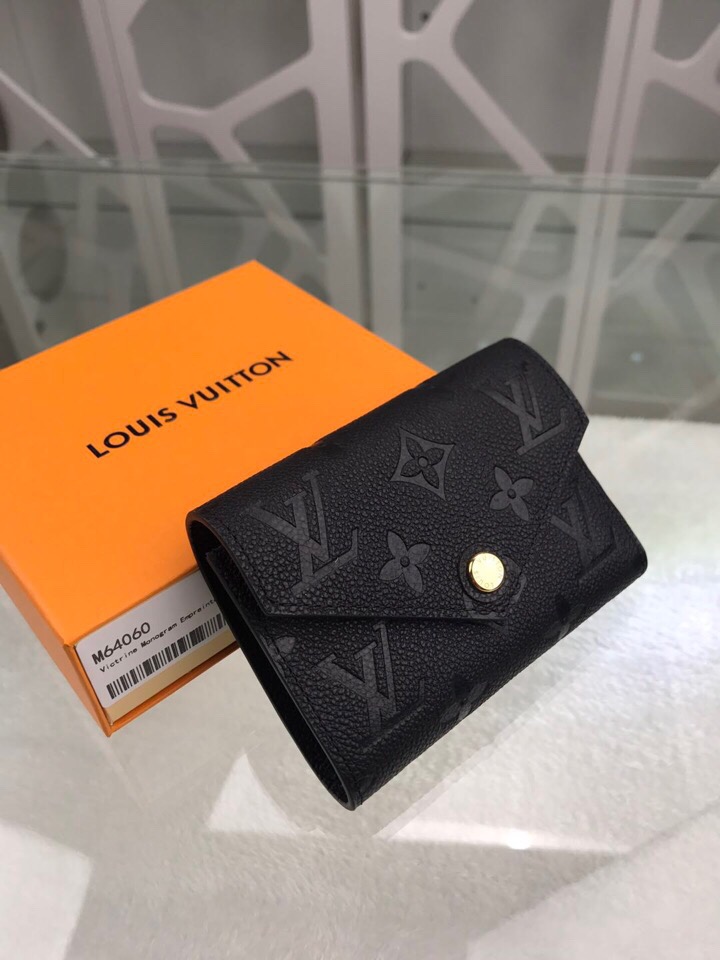 L0vis Vvtt0n Victorine Wallet Monogram Empreinte Black For Women, Women’s Wallets 4.7in/12cm LV M64060