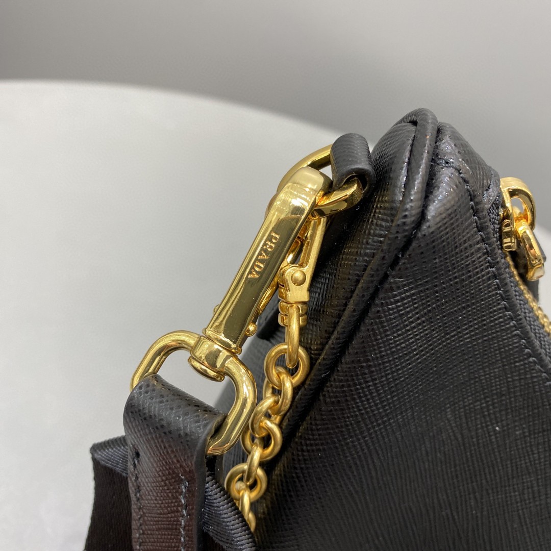 Pra*a Re-Edition 2005 Saffiano Shoulder Bag Black For Women, Women’s Bags 9.4in/24cm