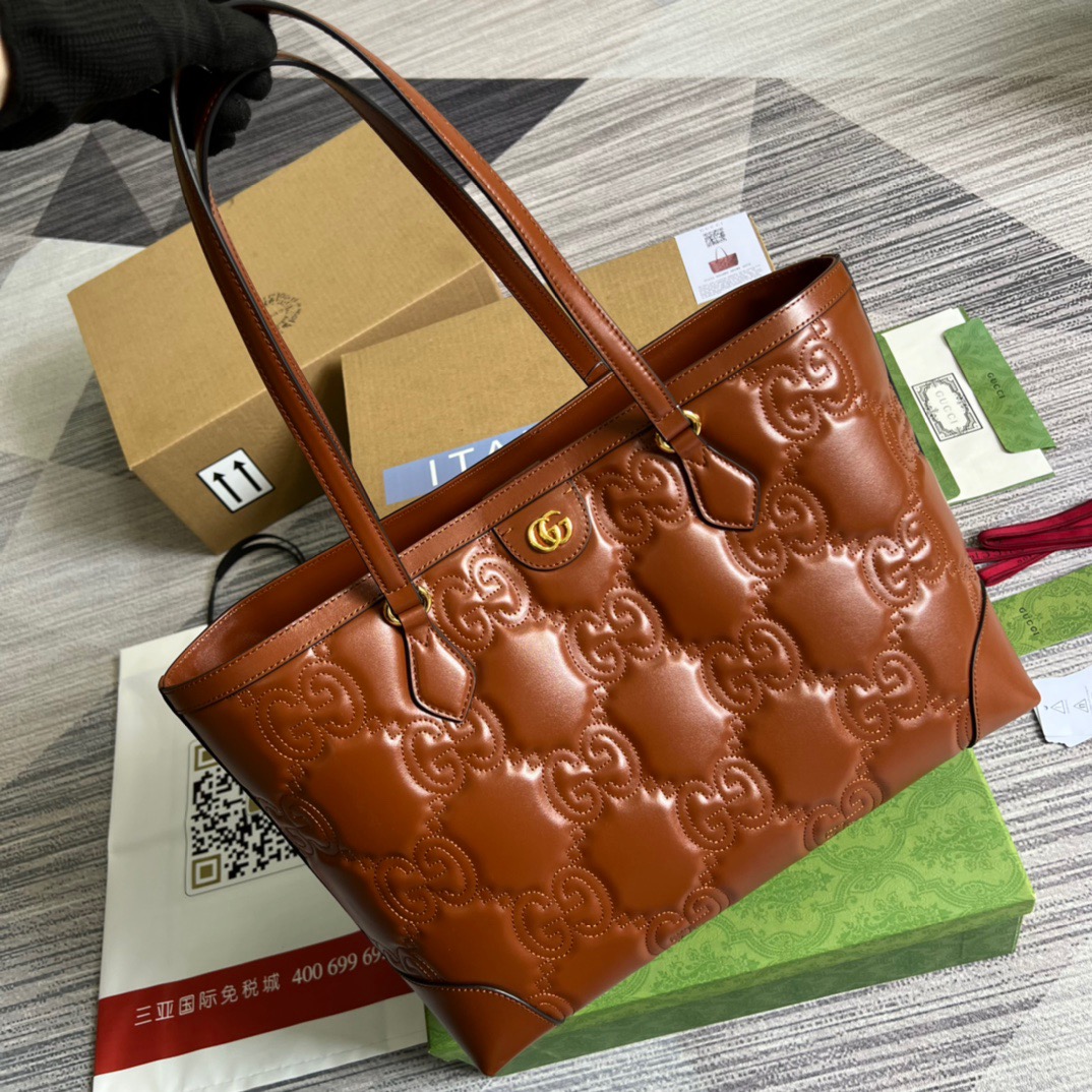 Gvc*1 GG Medium Tote Brown For Women, Women’s Bags 15in/38cm GG ‎‎631685 UM8IG 2546