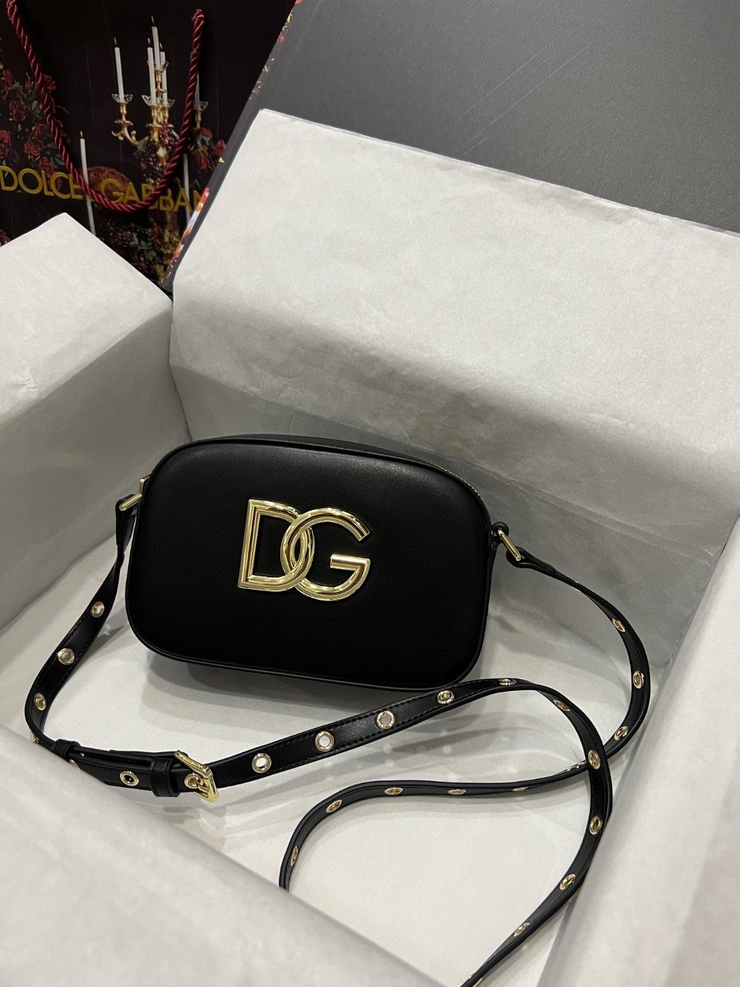 Dolce & Gabbana Crossbody 3.5 Bag Black For Women 7.5in/19cm DG BB7095AW57680999