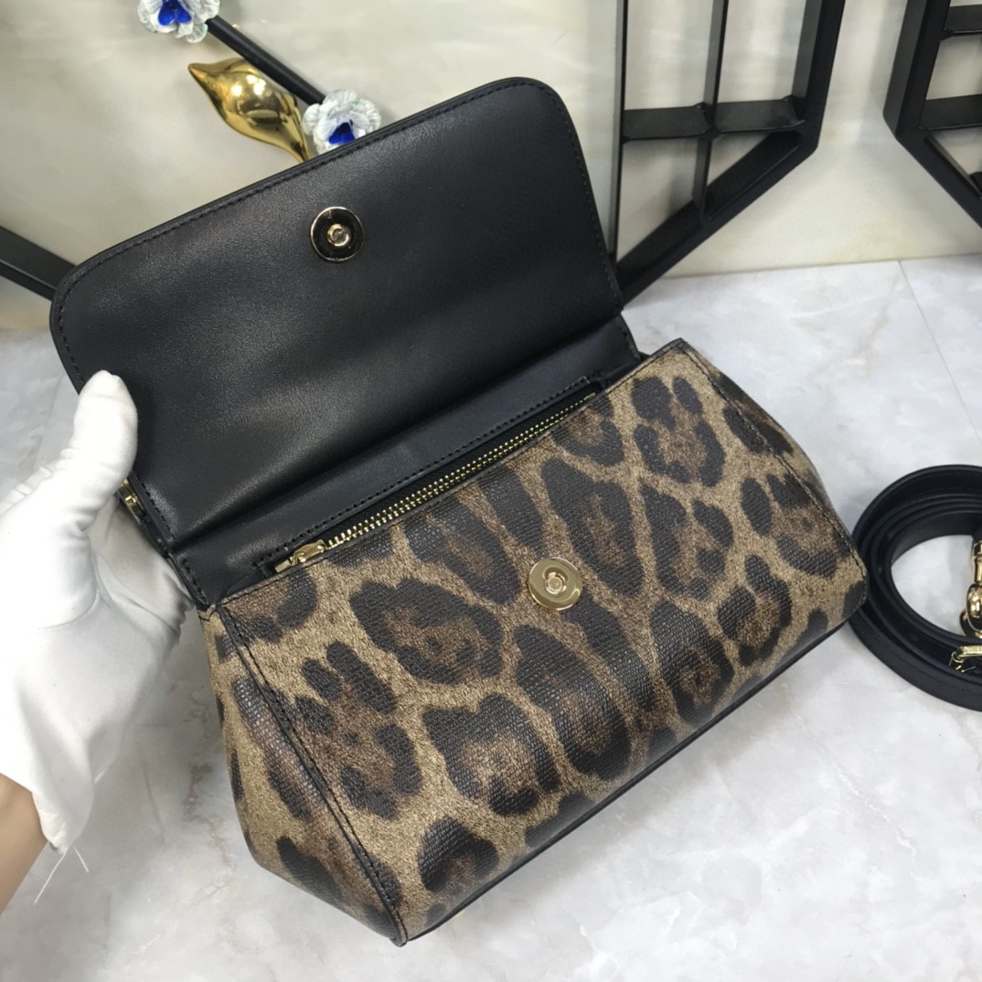 Dolce & Gabbana Leopard Print Small Sicily Top Handle Bag Muticolour For Women 7.8in/20cm DG