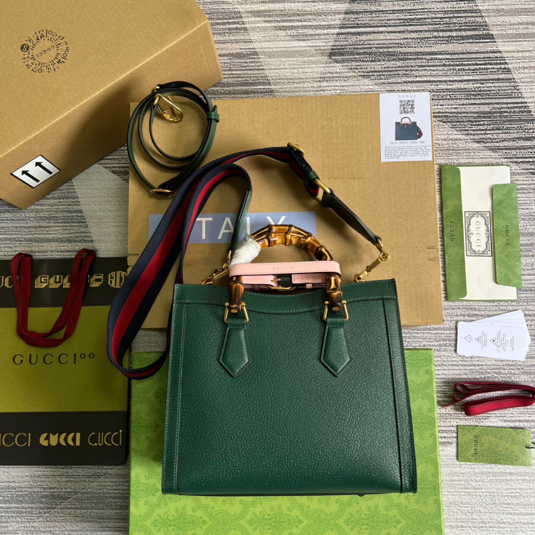 Gvc*1 Diana Medium Tote Bag Green For Women, Women’s Bags 11in/27cm GG ‎