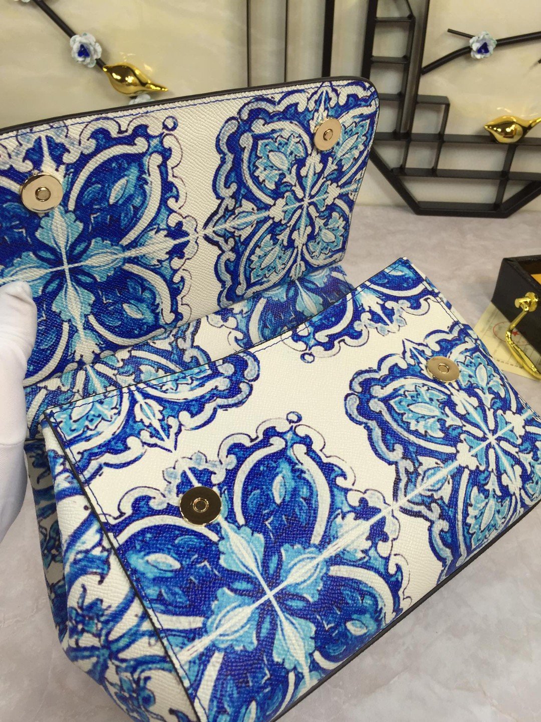 Dolce & Gabbana Medium Sicily Handbag In Dauphine Muticolour For Women 10.2in/26cm DG