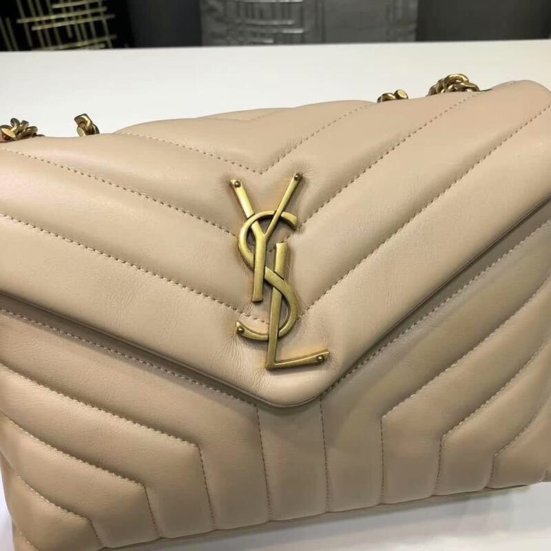 Sa1nt Lau*nt Loulou Small Chain Bag In Matelassé “Y” Beige For Women 9.8in/23cm Y51 494699DV7272721