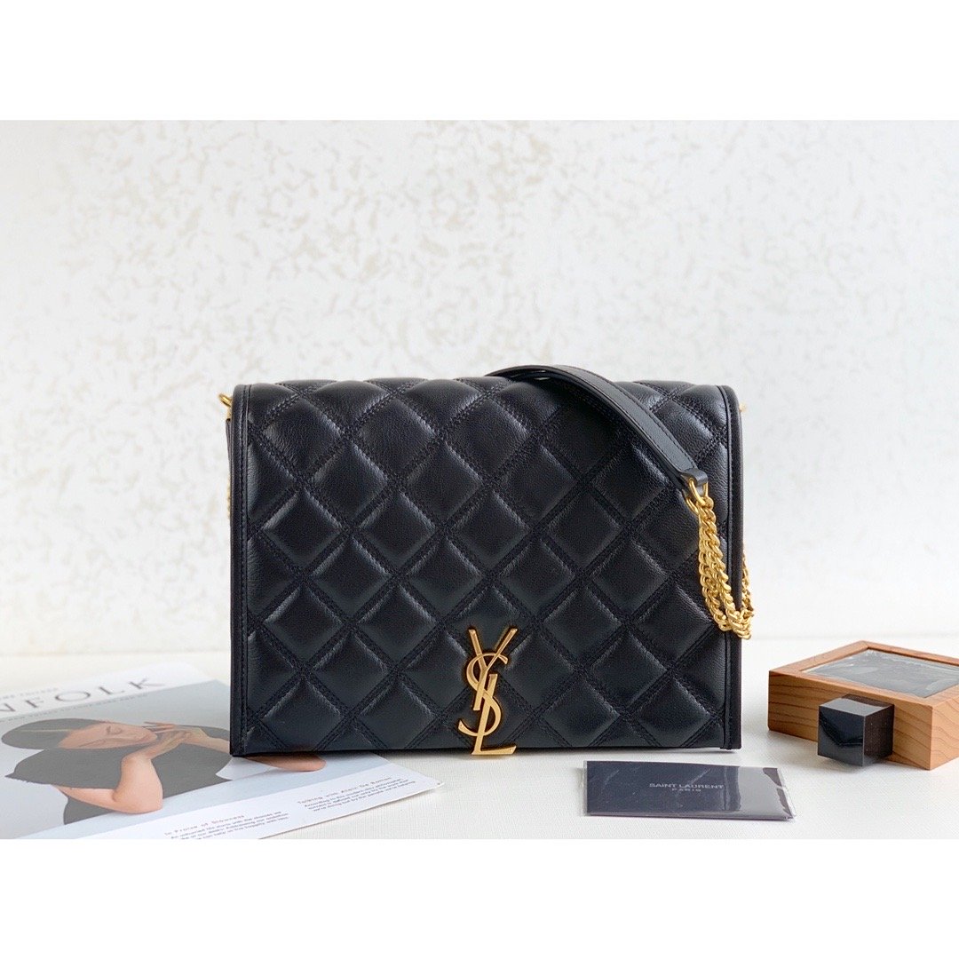 Sa1nt Lau*nt Becky Small Shoulder Bag Black For Women 10.5in/27cm Y51 P00420101