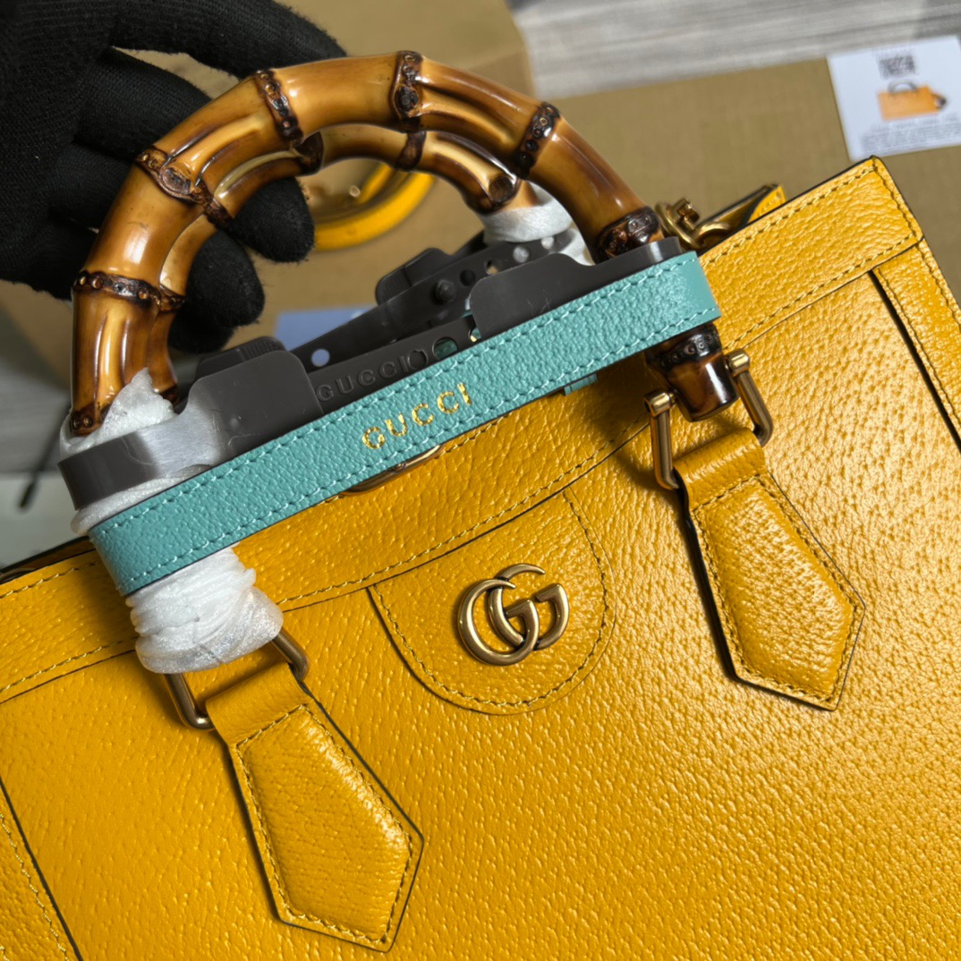 Gvc*1 Diana Medium Tote Bag Yellow For Women, Women’s Bags 11in/27cm GG ‎