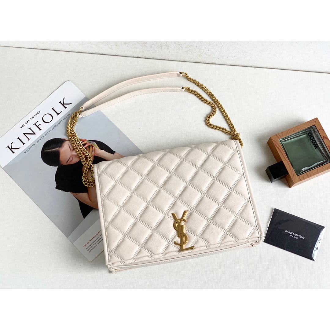 Sa1nt Lau*nt Becky Small Shoulder Bag White For Women 10.5in/27cm Y51