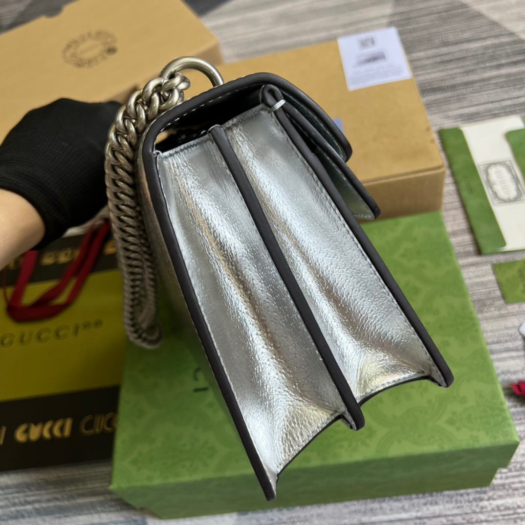 Gvc*1 Dionysus Small Shoulder Bag Silver For Women, Women’s Bags 10in/26cm GG 499623 1TRBN 8173