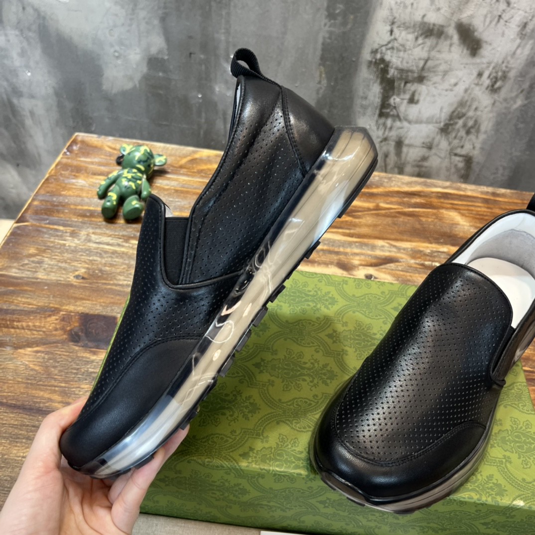 Gvc*1 Men’s Perforated Slip On Sneaker Black For Men 407364